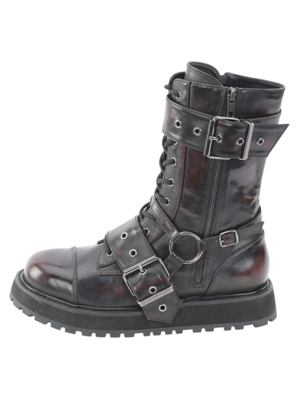 Men's Gothic Combat Boots - Platform Mid-Calf Festival Boots
